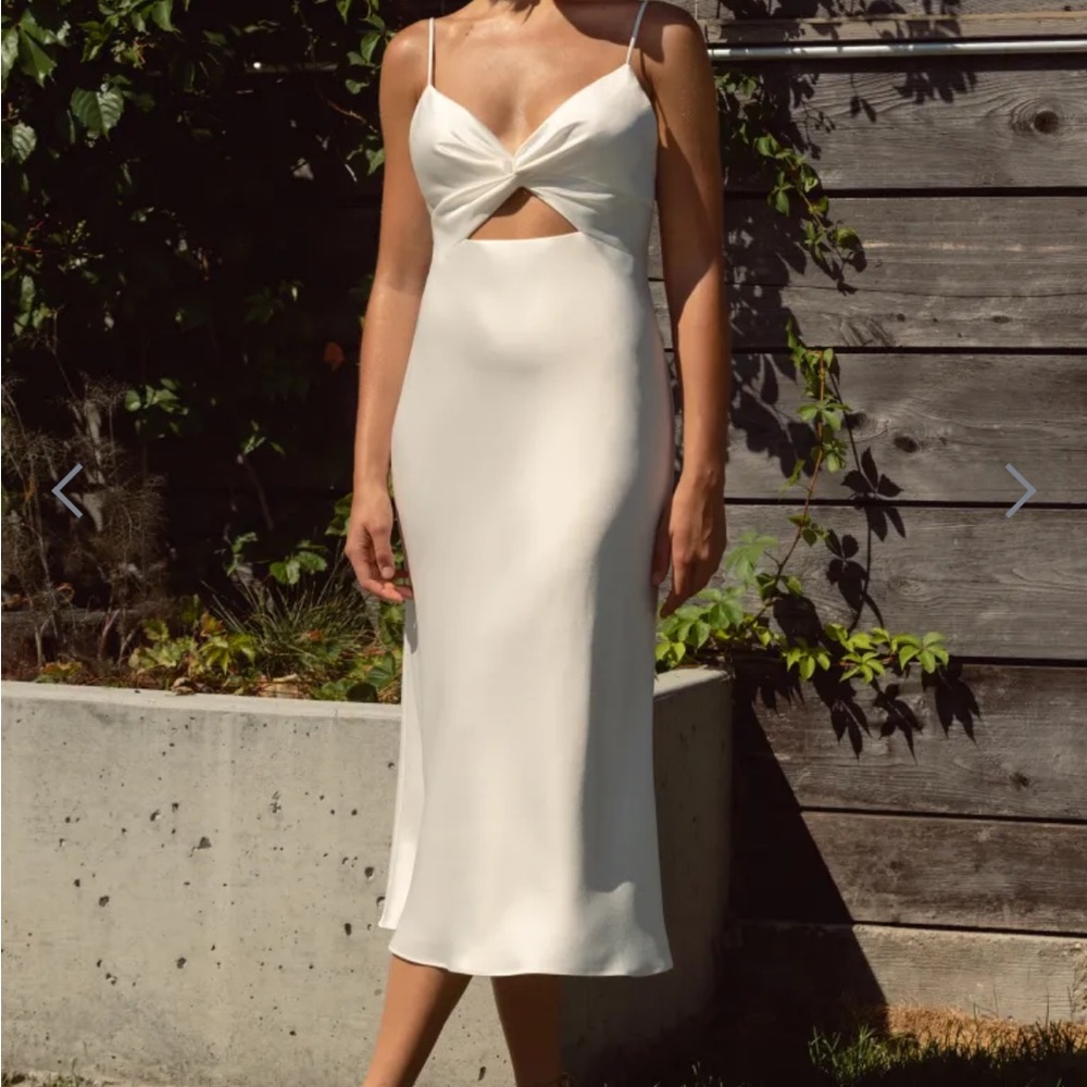 Jenny Yoo Adelaide Midi Silk Dress